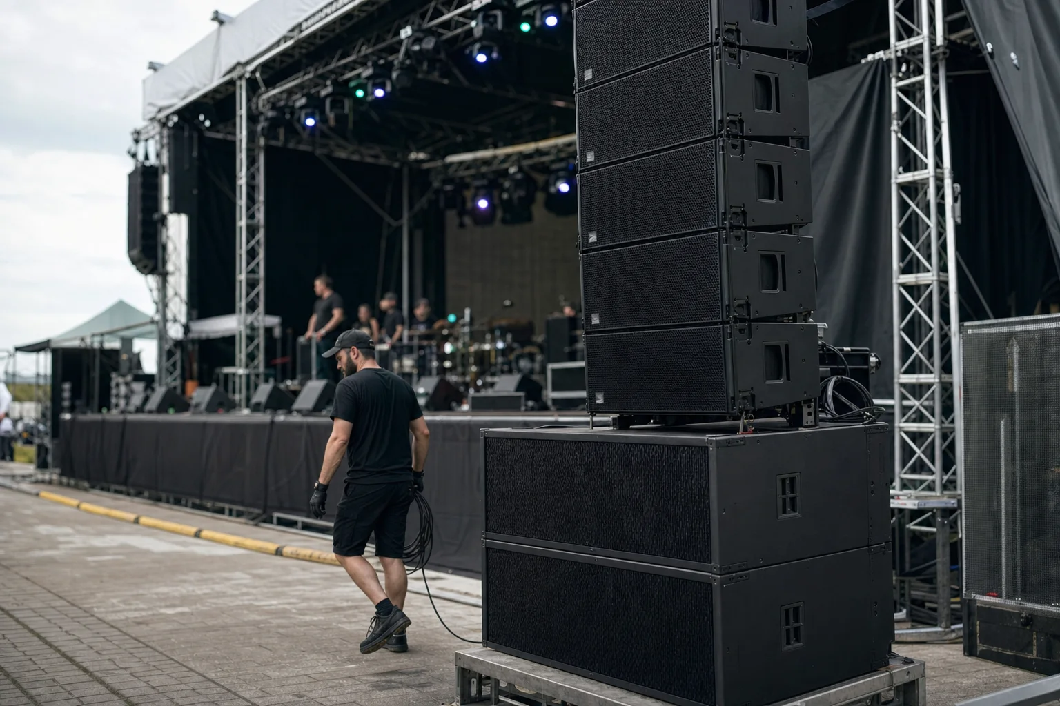 Nagłośnienie i oświetlenie sceniczne — system liniowy line-array (do 972 osób)
